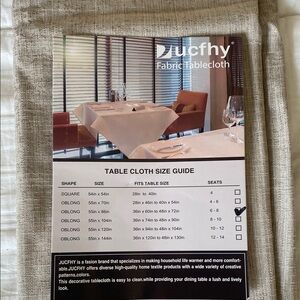 JUCFHY Fabric Oblong Table Cloth with Boho Fringe